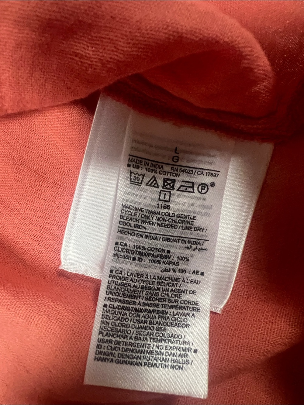 Old Navy Women's Lightweight Coral Gauze cottage core Peasant Top large - Picture 4 of 7